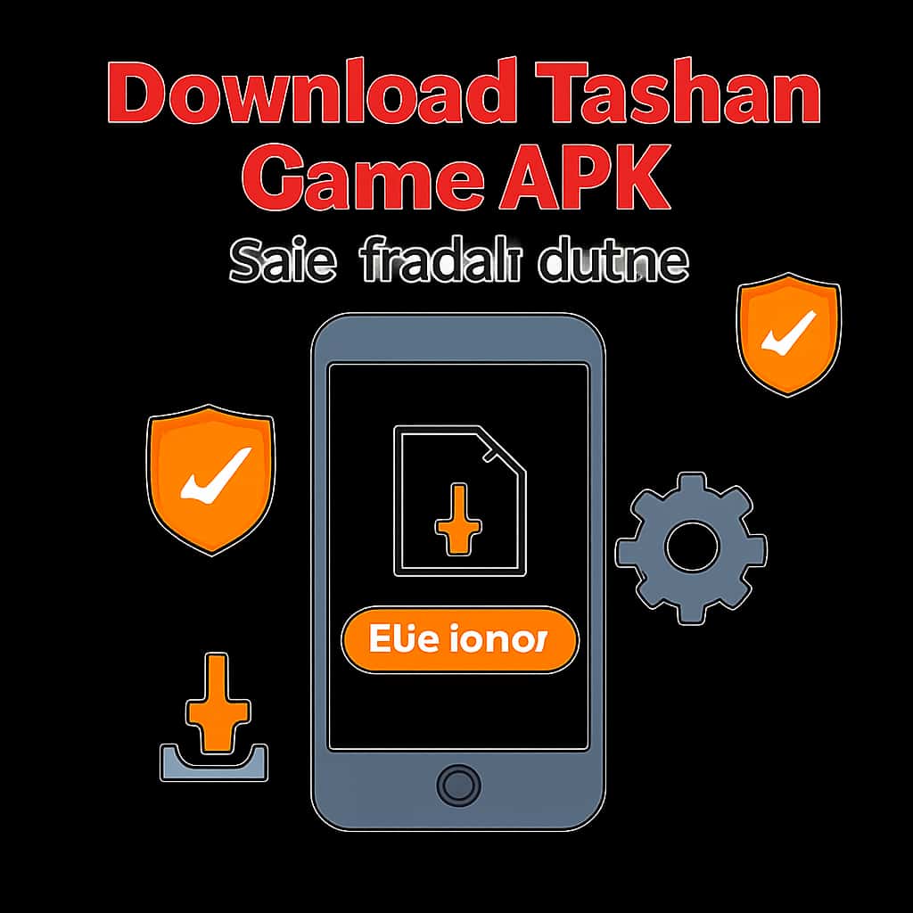 Illustration explaining APK download process for Tashan Game