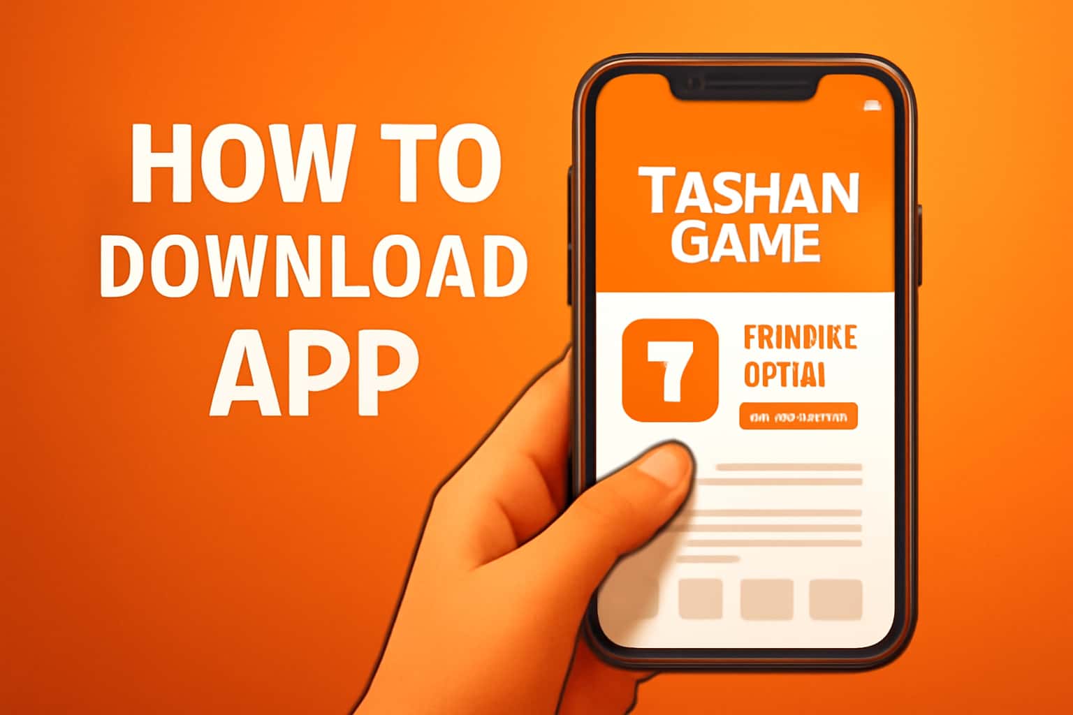 Informational graphic depicting the process of downloading the Tashan Game app.