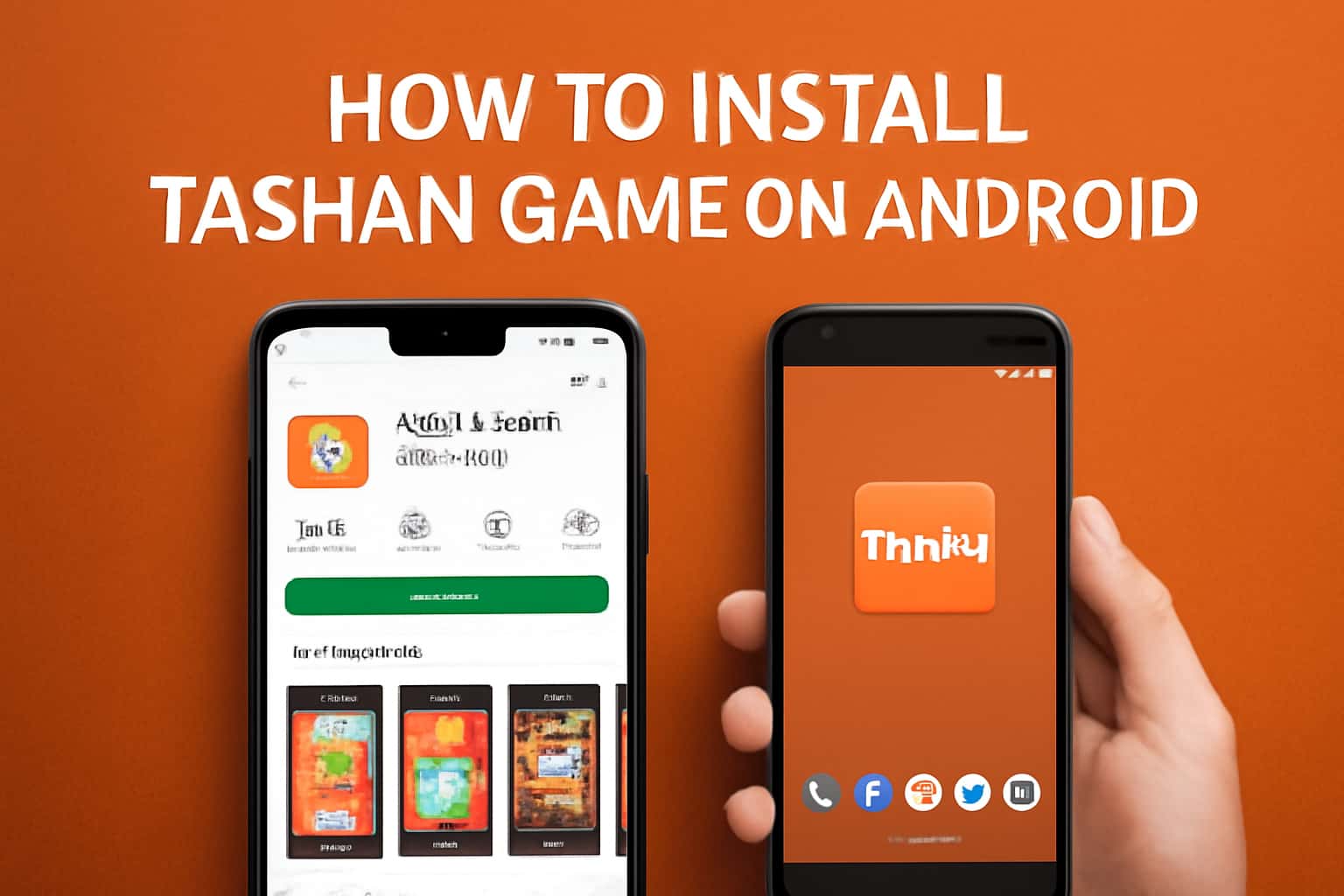 An informative visual on installing Tashan Game on an Android device.