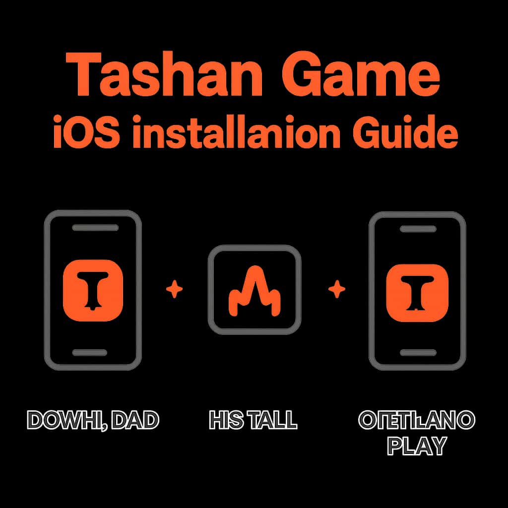 Diagram explaining Tashan Game iOS installation steps.