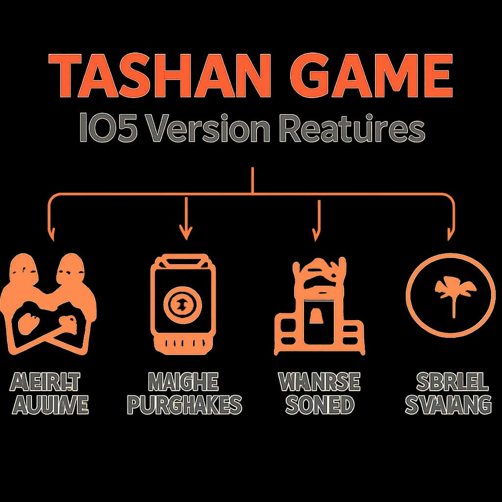 Diagram illustrating Tashan Game iOS Version Features.
