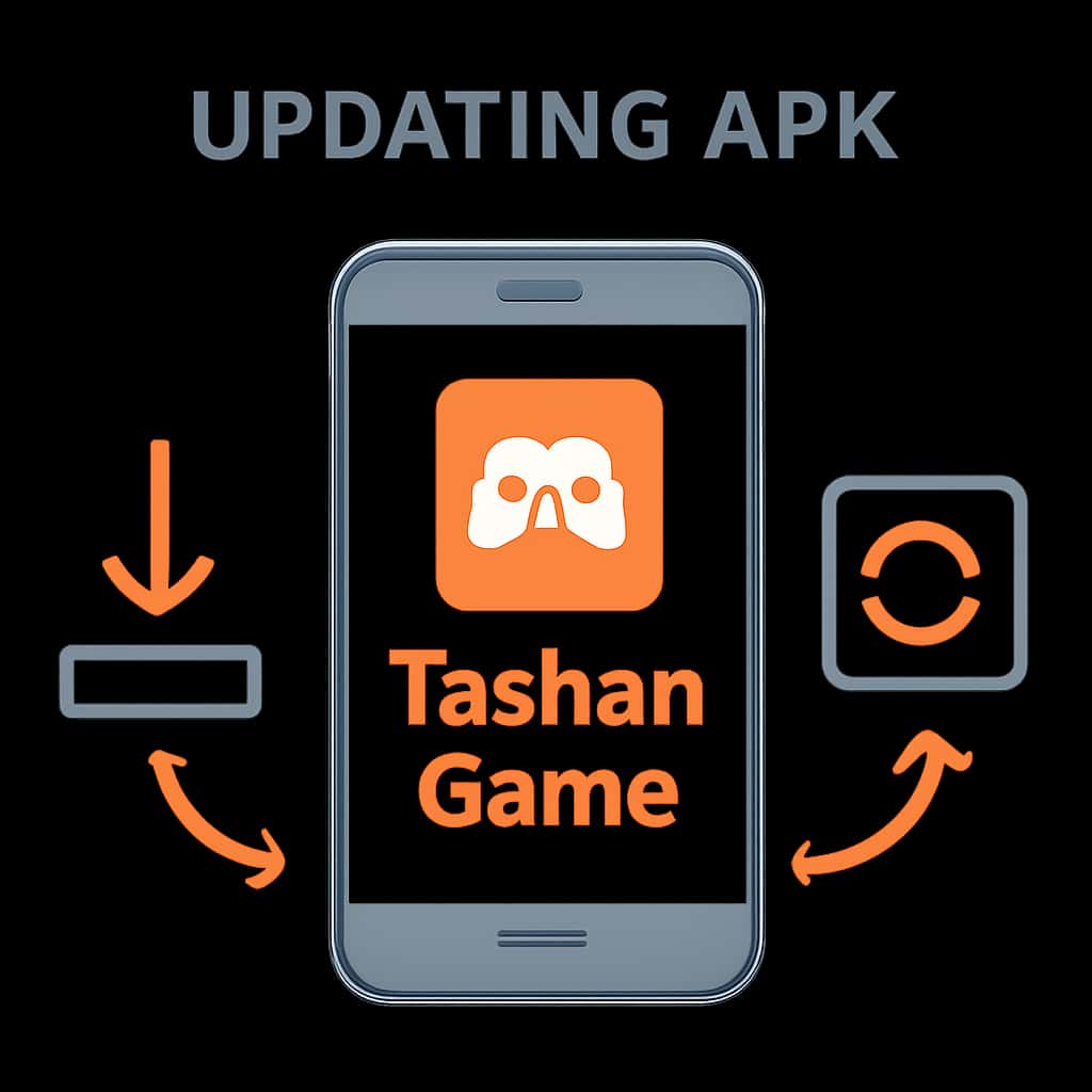 Diagram illustrating steps to update Tashan Game APK.